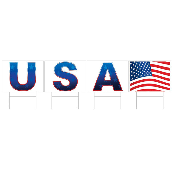 Beistle Plastic USA Yard Sign 110.5 in  x 6' (1/Pkg) Party Supply Decoration : Patriotic