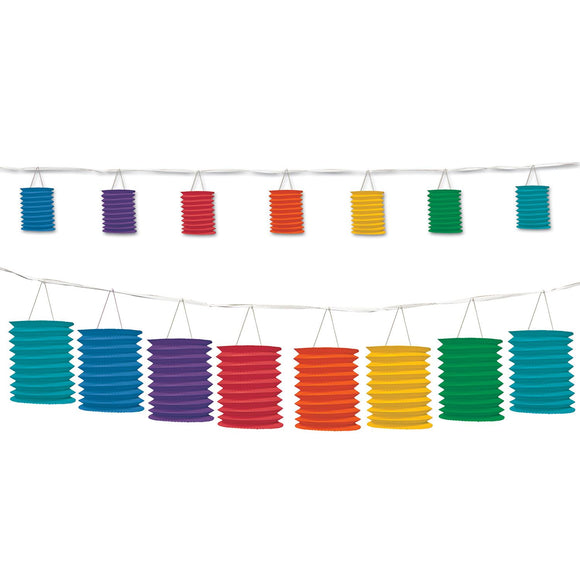Beistle Rainbow Lantern Garland - Party Supply Decoration for Rainbow