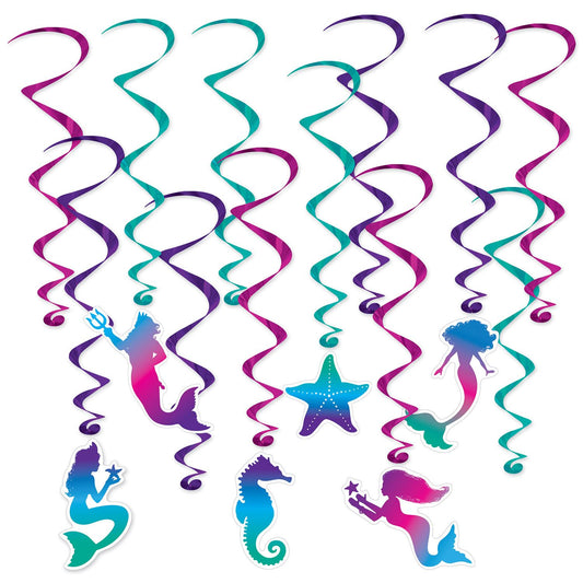 Beistle Mermaid Whirls - Party Supply Decoration for Mermaid