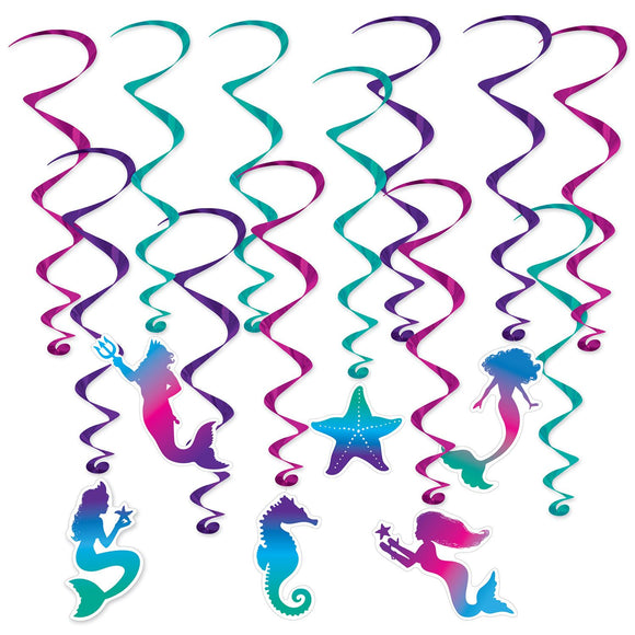 Beistle Mermaid Whirls - Party Supply Decoration for Mermaid