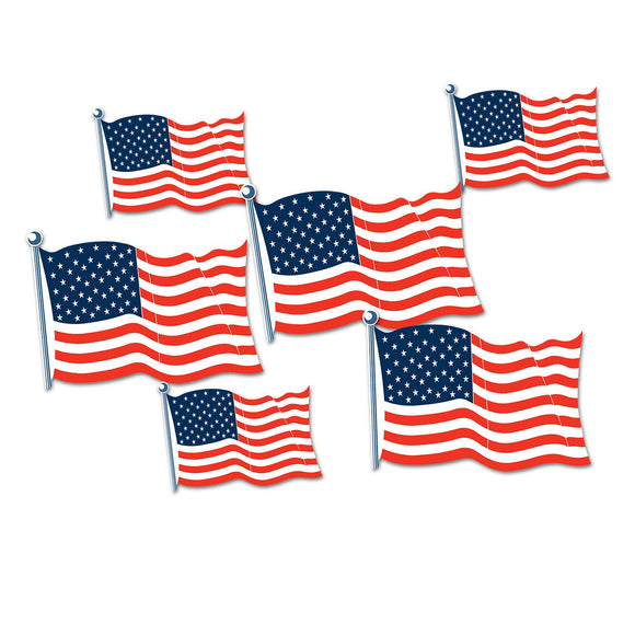 Beistle American Flag Cutouts  (6/Pkg) Party Supply Decoration : Patriotic