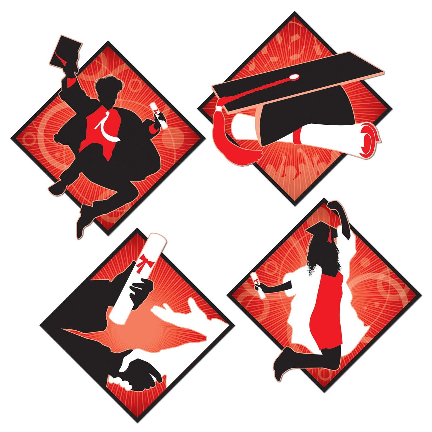 Beistle Graduation Cutouts   (4/Pkg) Party Supply Decoration : Graduation