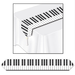 Beistle Printed Piano Keyboard Table Runner - Party Supply Decoration for Music