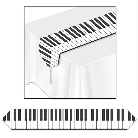 Beistle Printed Piano Keyboard Table Runner - Party Supply Decoration for Music