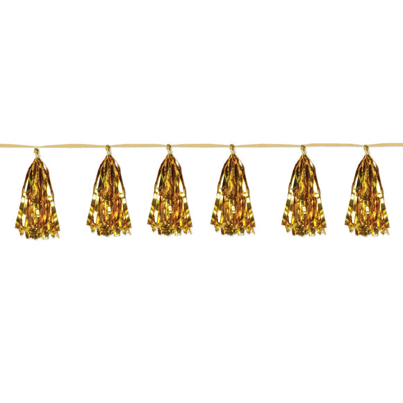Beistle Metallic Tassel Garland - Gold - Party Supply Decoration for General Occasion