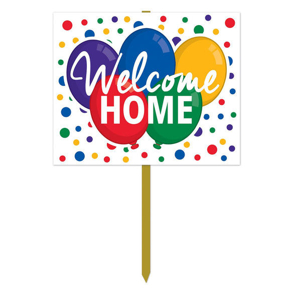 Beistle Welcome Home Yard Sign 12 in  x 15 in   Party Supply Decoration : General Occasion