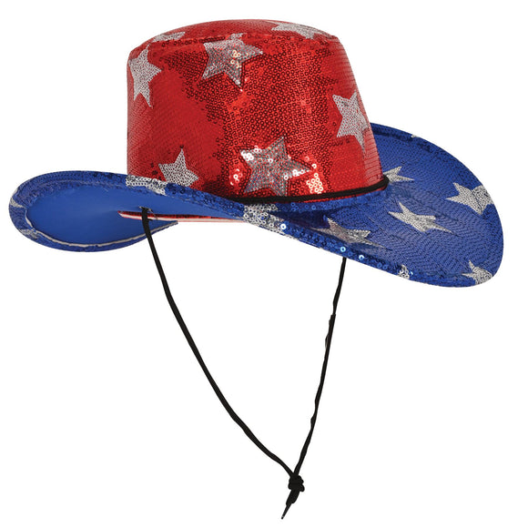 Beistle Sequined Patriotic Cowboy Hat   Party Supply Decoration : Patriotic