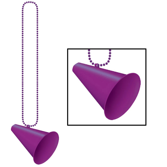 Beistle Purple Beads with Megaphone Medallion (1/pkg) - Party Supply Decoration for School Spirit