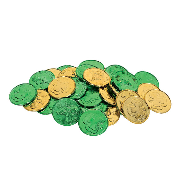 Beistle Lucky Leprechaun Plastic Coins (40/pkg) - Party Supply Decoration for St. Patricks