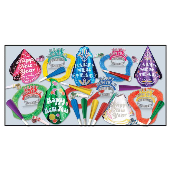 Beistle Cabaret New Year Assortment (for 50 people) - Party Supply Decoration for New Years