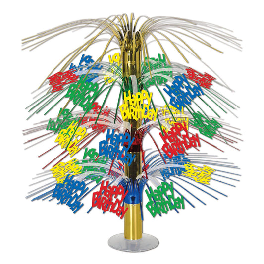 Beistle Multi-Color Happy Birthday Cascade Centerpiece 18 in  (1/Pkg) Party Supply Decoration : Birthday