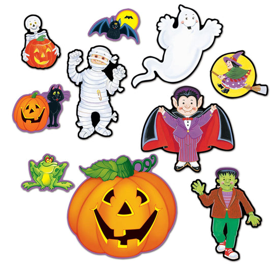 Beistle Halloween Character Cutouts (10/pkg) 5 in -12 in  (10/Pkg) Party Supply Decoration : Halloween