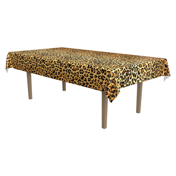 Beistle Leopard Print Tablecover 54 in  x 108 in  (1/Pkg) Party Supply Decoration : Jungle