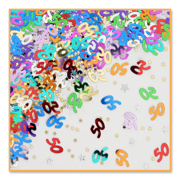 Beistle 50th Birthday Confetti - Party Supply Decoration for Birthday