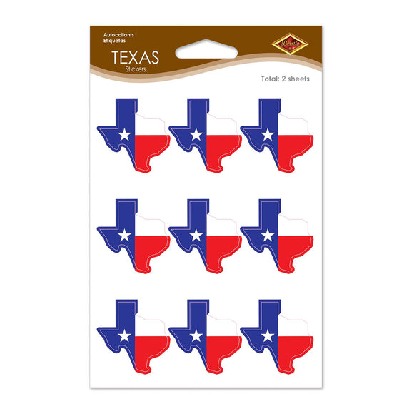 Beistle Texas Stickers - Party Supply Decoration for Western