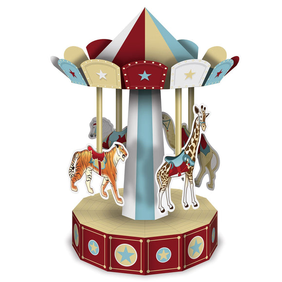 Beistle 3-D Vintage Circus Carousel Centerpiece 10 in  (1/Pkg) Party Supply Decoration : Vintage Circus