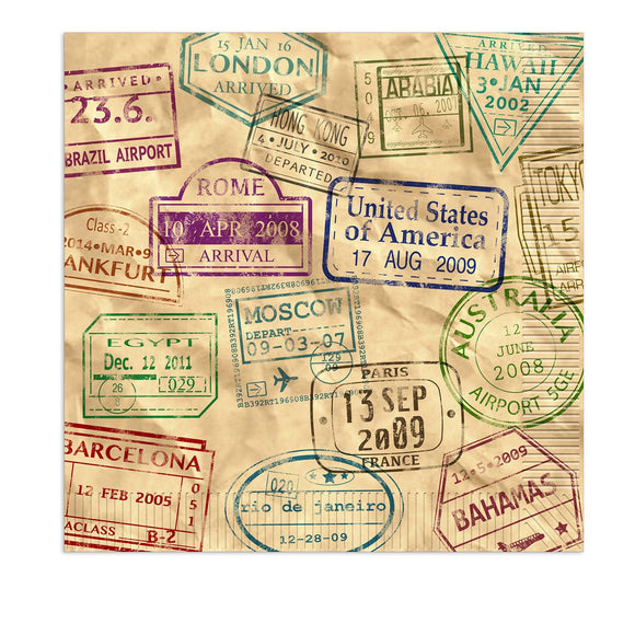 Beistle Around The World Luncheon Napkins - Party Supply Decoration for Around The World