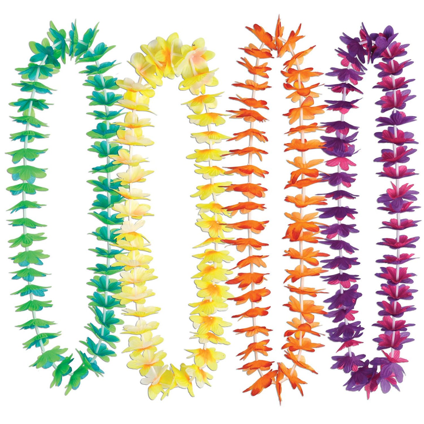 Beistle Assorted Silk N Petals Waikiki Leis (1/pkg) - Party Supply Decoration for Luau