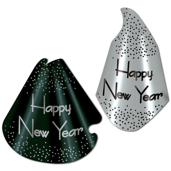 Beistle Sparkling Black and Silver New Year Hats (sold 50 per box)   Party Supply Decoration : New Years