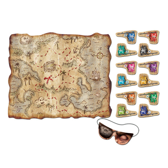 Beistle Pirate Treasure Map Party Game - Party Supply Decoration for Pirate