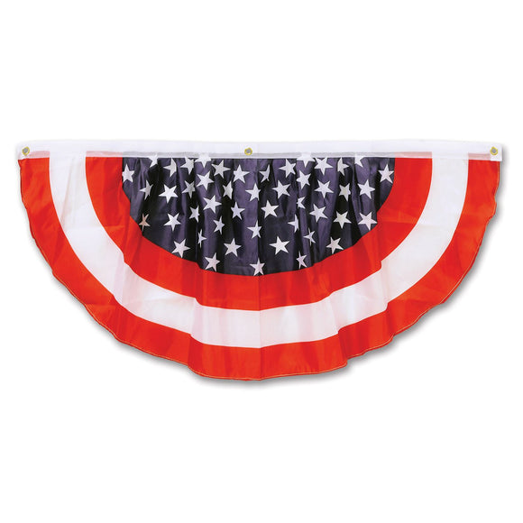 Beistle Stars & Stripes Fabric Bunting (4 feet) - Party Supply Decoration for Patriotic