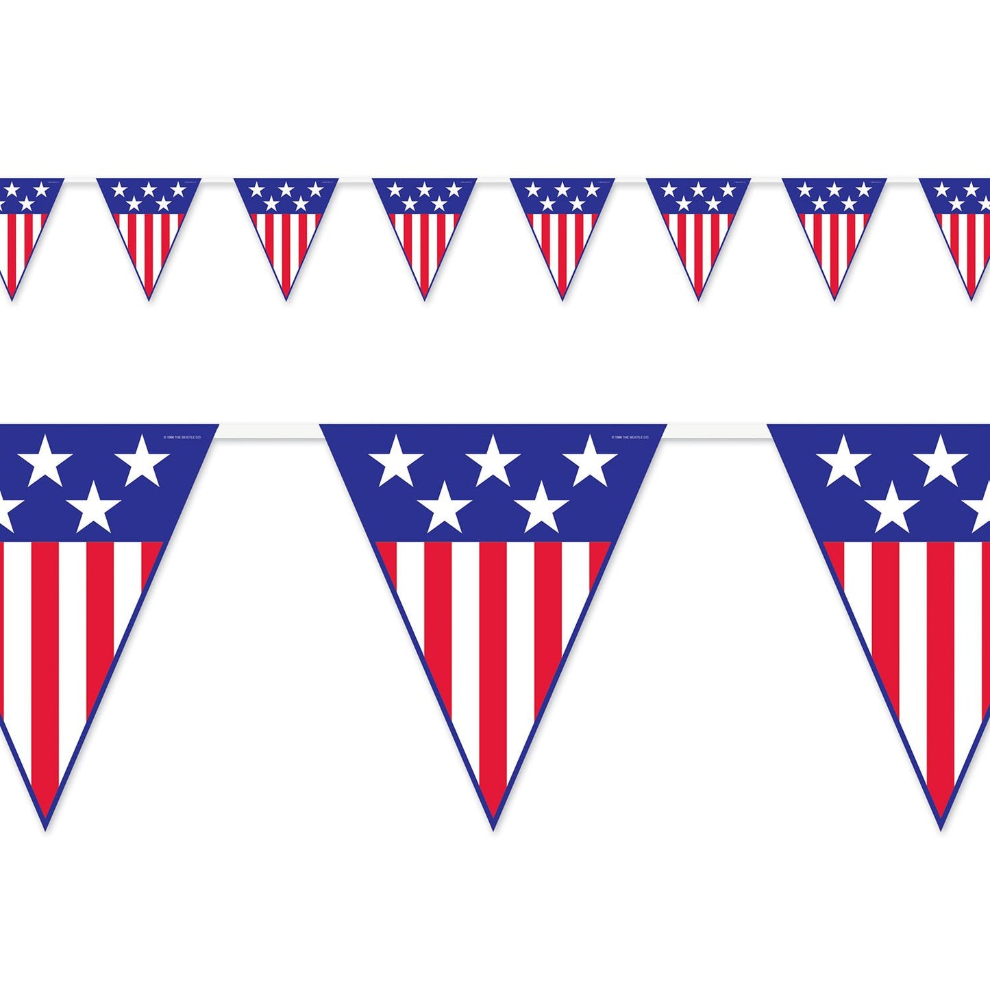 Beistle Spirit of America Pennant Banner, 12 ft 11 in  x 12' (1/Pkg) Party Supply Decoration : Patriotic