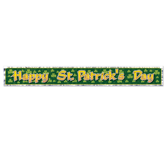 Beistle Metalic Happy St Patrick's Day Fringe Banner 70.5 in  x 5' (1/Pkg) Party Supply Decoration : St. Patricks