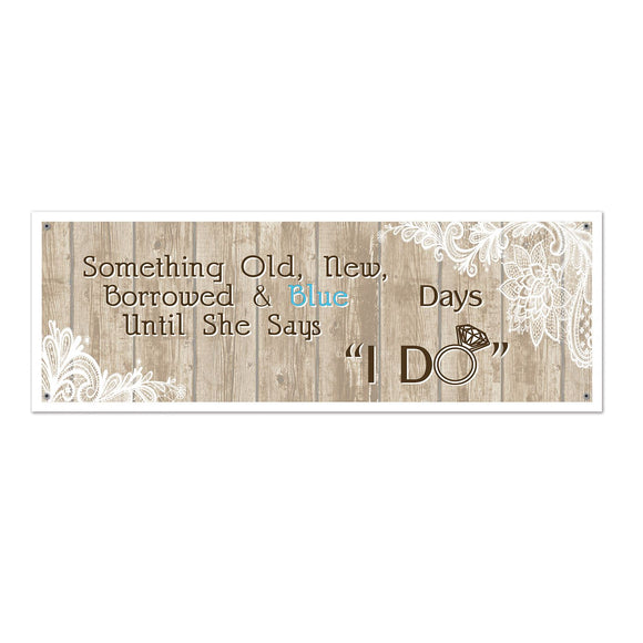 Beistle Rustic Wedding Sign Banner 5' x 21 in  (1/Pkg) Party Supply Decoration : Wedding