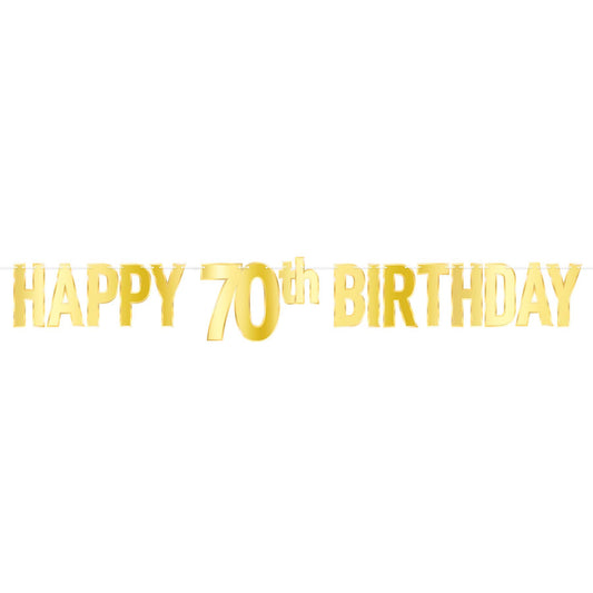 Beistle Foil Happy  in 70th in  Birthday Streamer 70.75 in  x 5' (1/Pkg) Party Supply Decoration : Birthday-Age Specific