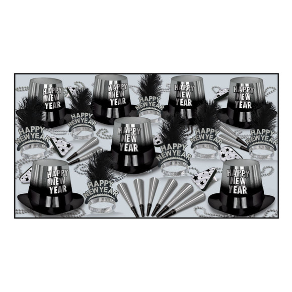 Beistle Silver Entertainer Assortment (for 50 people) - Party Supply Decoration for New Years
