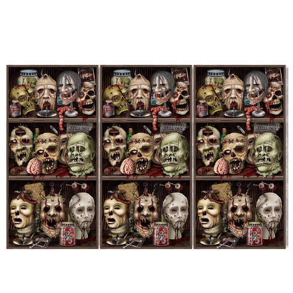 Beistle Scary Heads Backdrop 4' x 30' (1/Pkg) Party Supply Decoration : Halloween