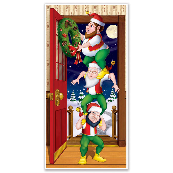 Beistle Christmas Elves Door Cover - Party Supply Decoration for Christmas / Winter