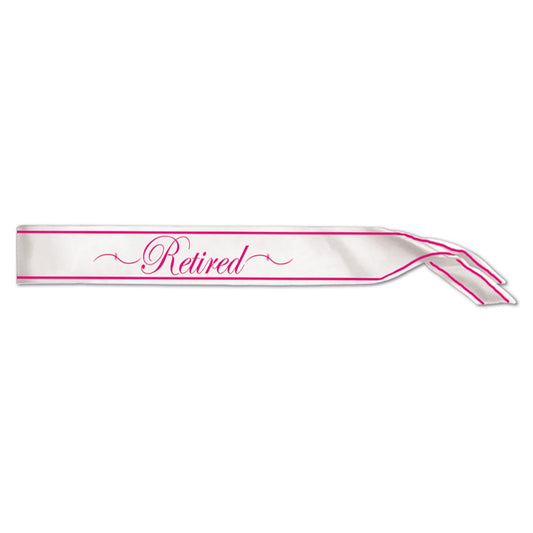 Beistle Retired Satin Sash - Party Supply Decoration for Retirement