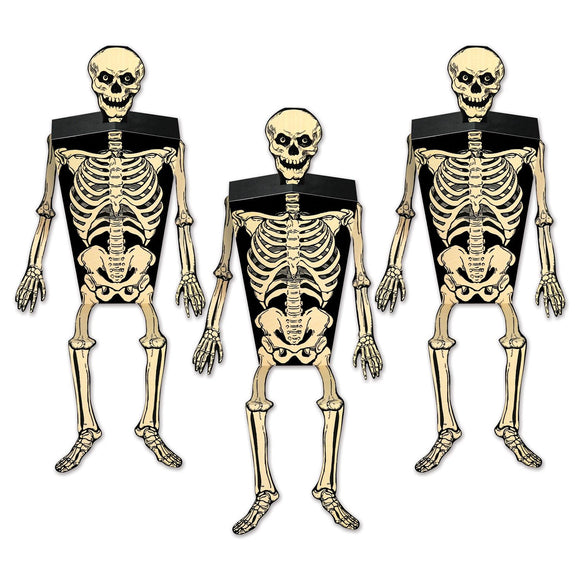 Beistle Skeleton Favor Boxes (3 Per Package) - Party Supply Decoration for Halloween