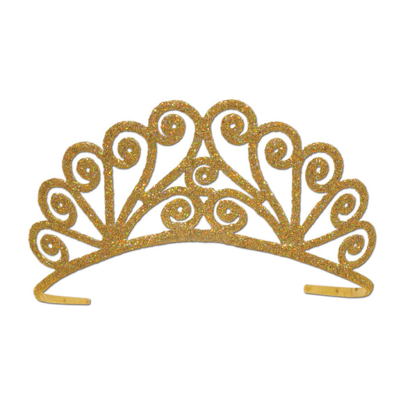 Beistle Gold Glittered Tiara - Party Supply Decoration for General Occasion