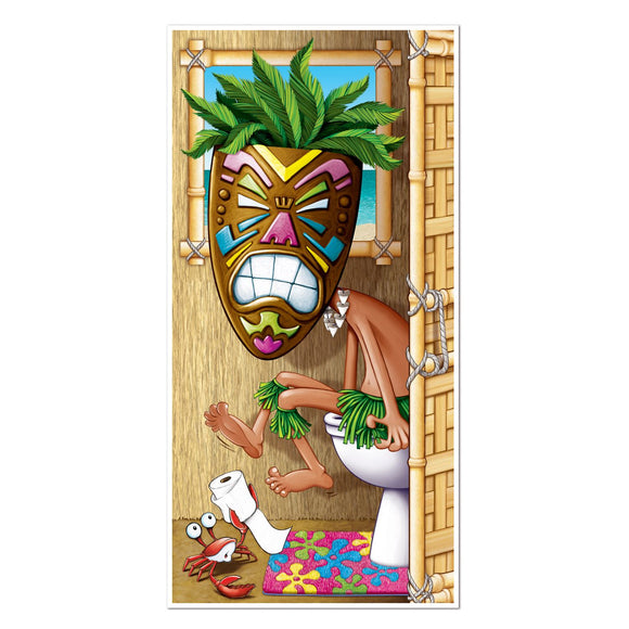 Beistle Tiki Man Restroom Door Cover - Party Supply Decoration for Luau