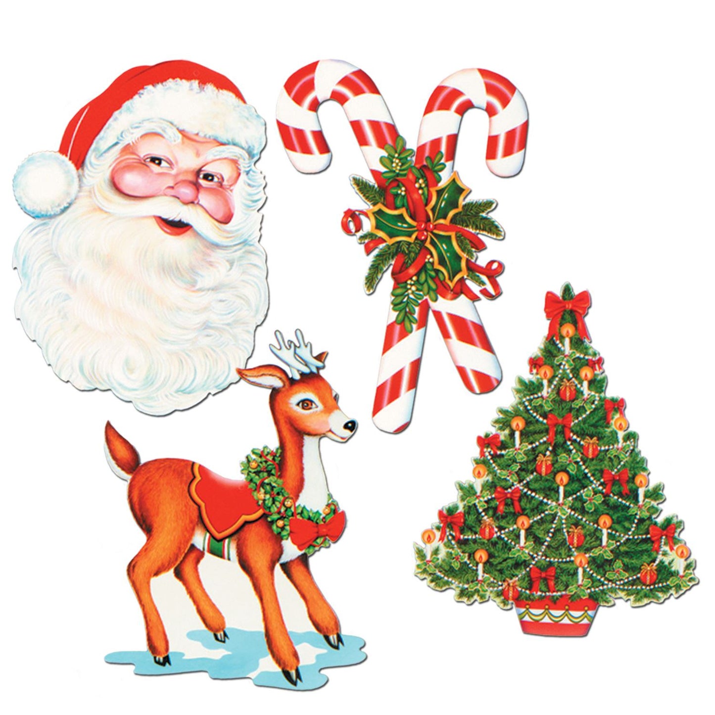 Beistle Christmas Cutouts (4/Pkg) 16 in -17 in  (4/Pkg) Party Supply Decoration : Christmas/Winter