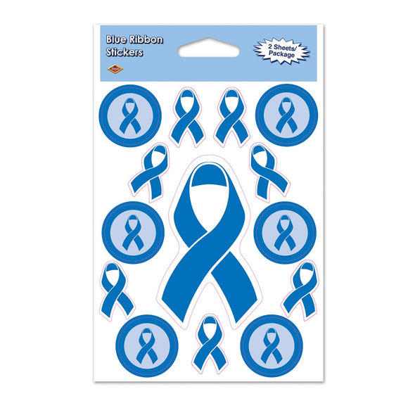 Beistle Blue Ribbon Stickers - Party Supply Decoration for Blue Ribbon