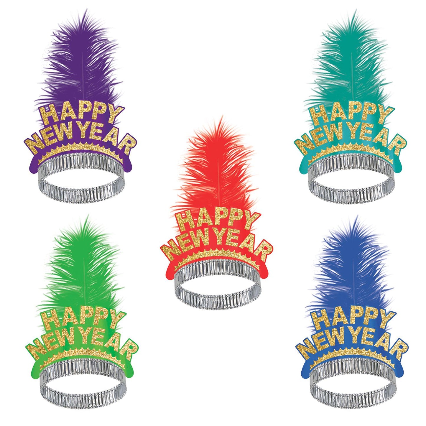 Beistle Gold Coast New Year Tiaras (sold 50 per box) - Party Supply Decoration for New Years