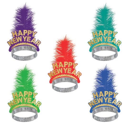 Beistle Gold Coast New Year Tiaras (sold 50 per box) - Party Supply Decoration for New Years