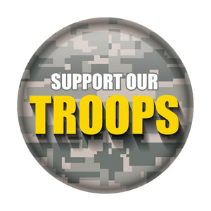 Beistle Support Our Troops Button - Party Supply Decoration for Patriotic