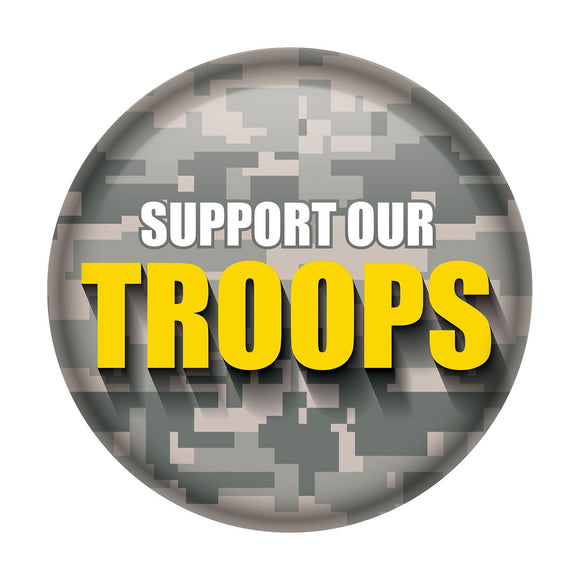 Beistle Support Our Troops Button - Party Supply Decoration for Patriotic