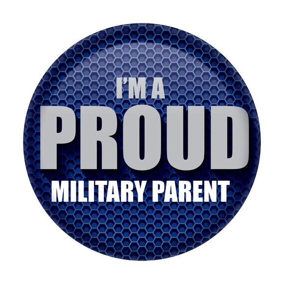 Beistle I'm A Proud Military Parent Button - Party Supply Decoration for Patriotic