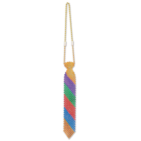 Beistle Beaded Rainbow Tie - Party Supply Decoration for Rainbow