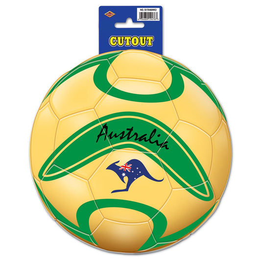 Beistle Australia Soccer Cutout 10 in  (1/Card) Party Supply Decoration : Soccer