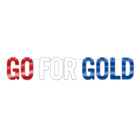 Beistle Foil Go For Gold Streamer 7 in  x 5' (1/Pkg) Party Supply Decoration : Sports
