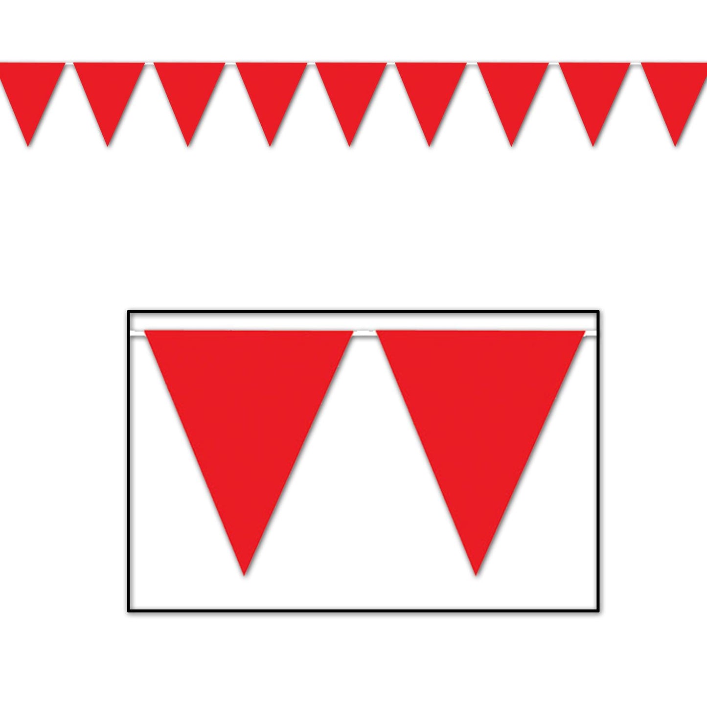 Beistle Red Indoor/Outdoor Pennant Banner, 12 ft 11 in  x 12' (1/Pkg) Party Supply Decoration : General Occasion