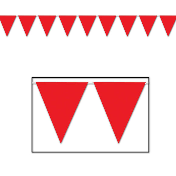 Beistle Red Indoor/Outdoor Pennant Banner, 12 ft 11 in  x 12' (1/Pkg) Party Supply Decoration : General Occasion