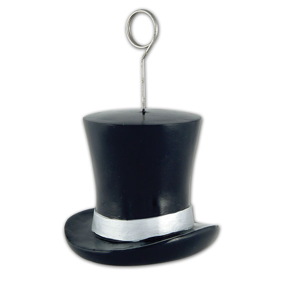 Beistle Black and Silver Top Hat Photo/Balloon Holder 6 Oz  Party Supply Decoration : Awards Night