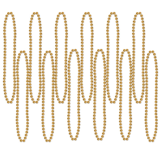 Beistle Gold Party Beads (12/pkg) - Party Supply Decoration for General Occasion